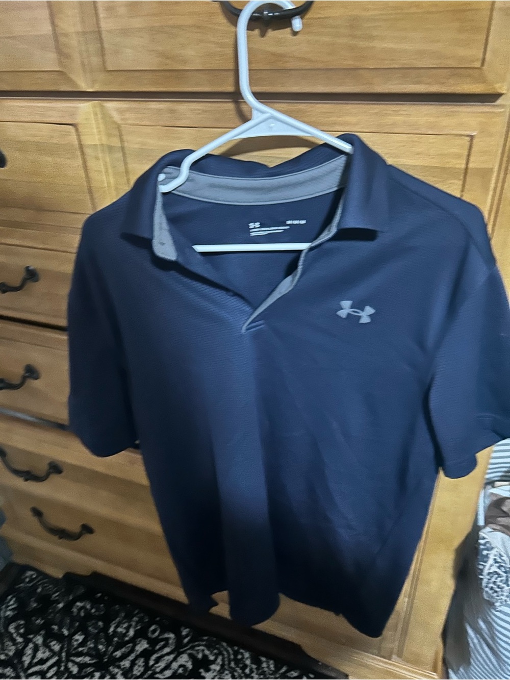 Under Armour Navy Polo with Gray Trim